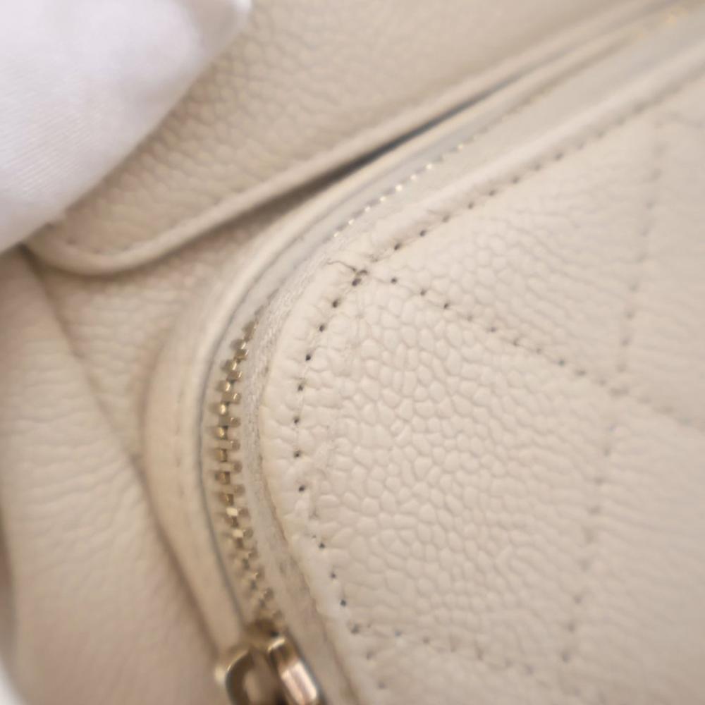 White Leather Chanel Crossbody Bag
