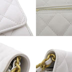 White Leather Chanel Wallet On Chain