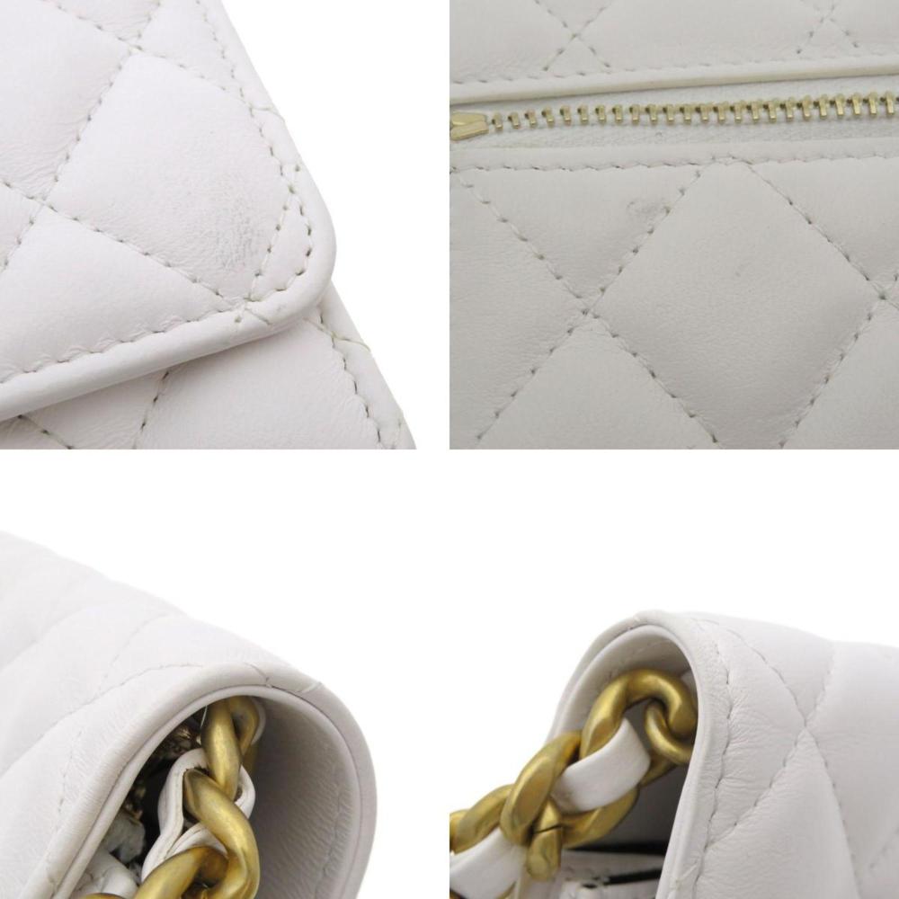 White Leather Chanel Wallet On Chain