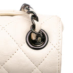 White Leather Chanel Flap Bag