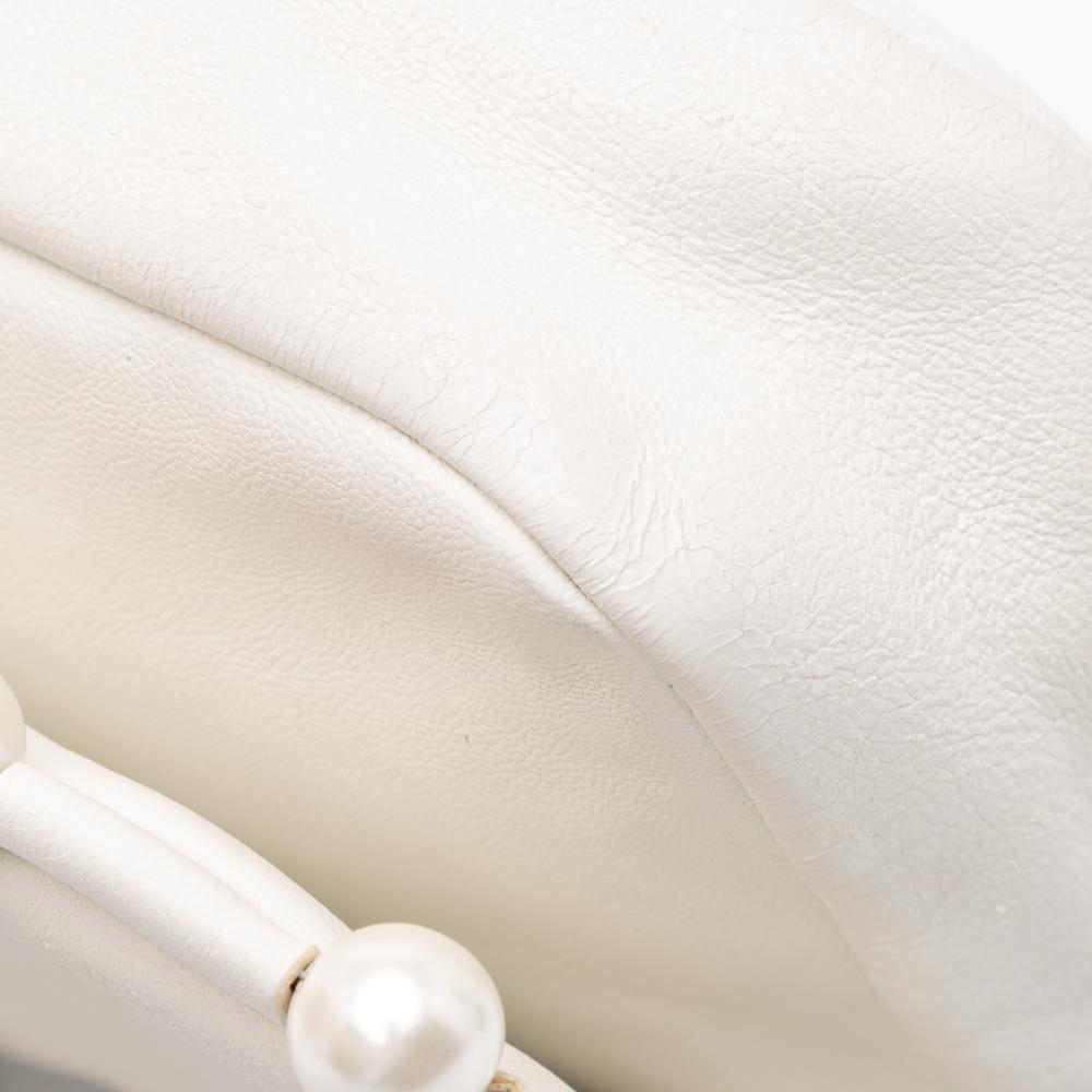 White Leather Chanel Flap Bag