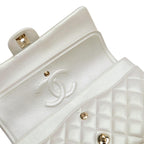 White Leather Chanel Flap Bag