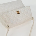 White Leather Chanel Shoulder Bag