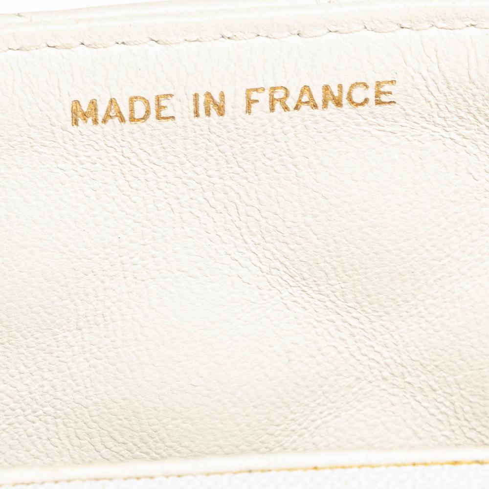 White Leather Chanel Flap Bag