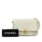 White Leather Chanel Flap Bag