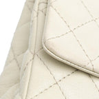 White Leather Chanel Flap Bag