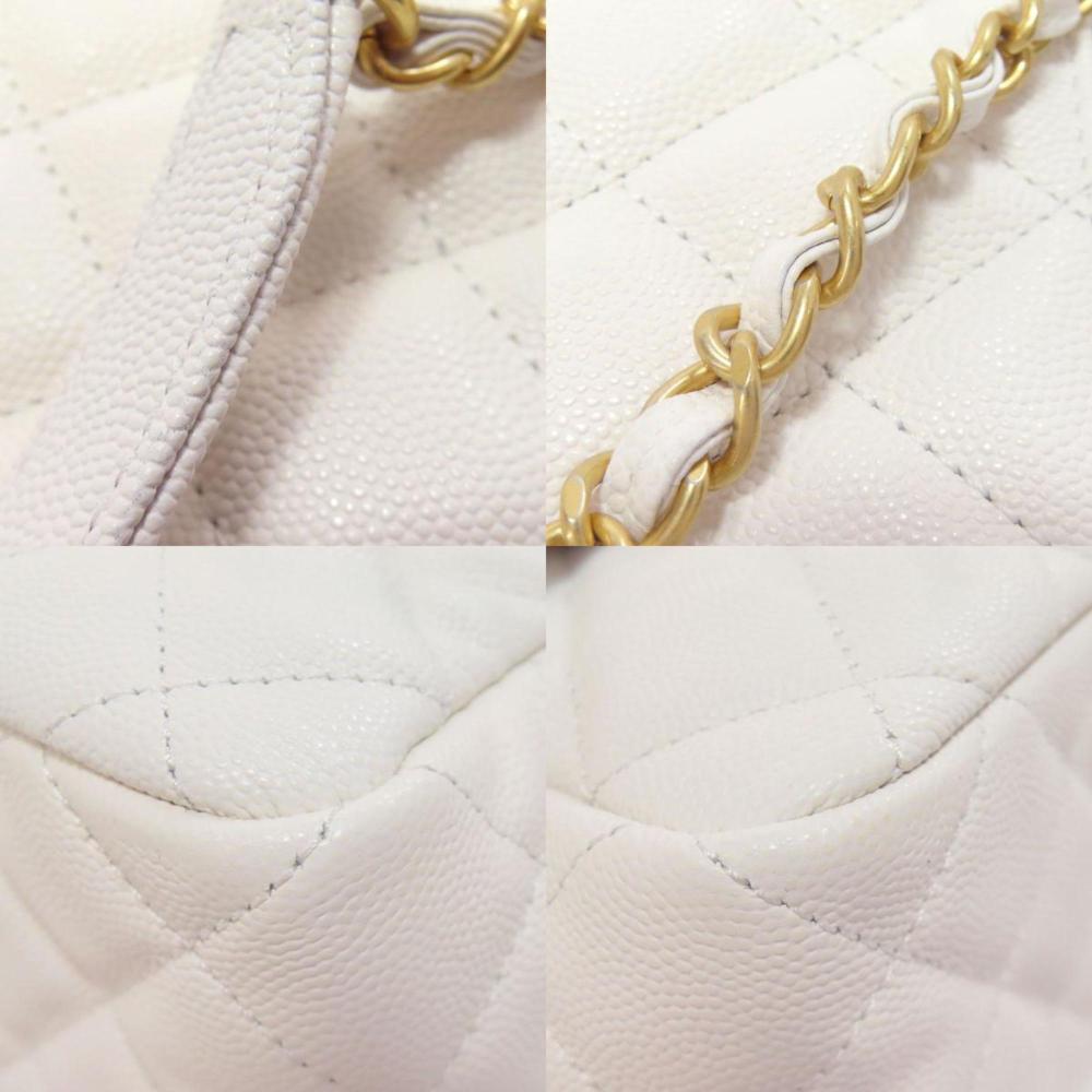 White Leather Chanel Shoulder Bag