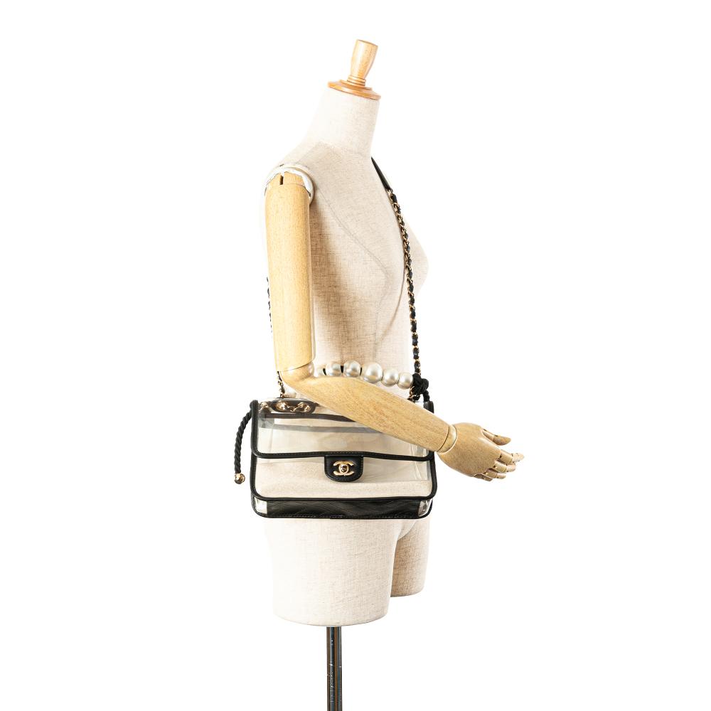 White Plastic Chanel Flap Bag