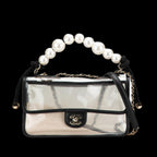White Plastic Chanel Flap Bag