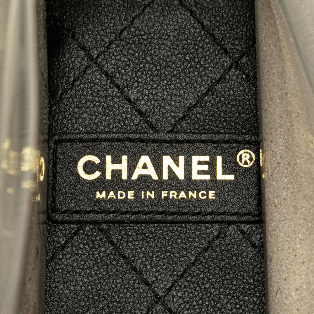 White Plastic Chanel Flap Bag