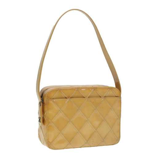 Yellow Canvas Chanel Shoulder Bag
