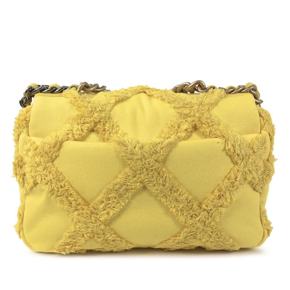 Yellow Canvas Chanel Flap Bag