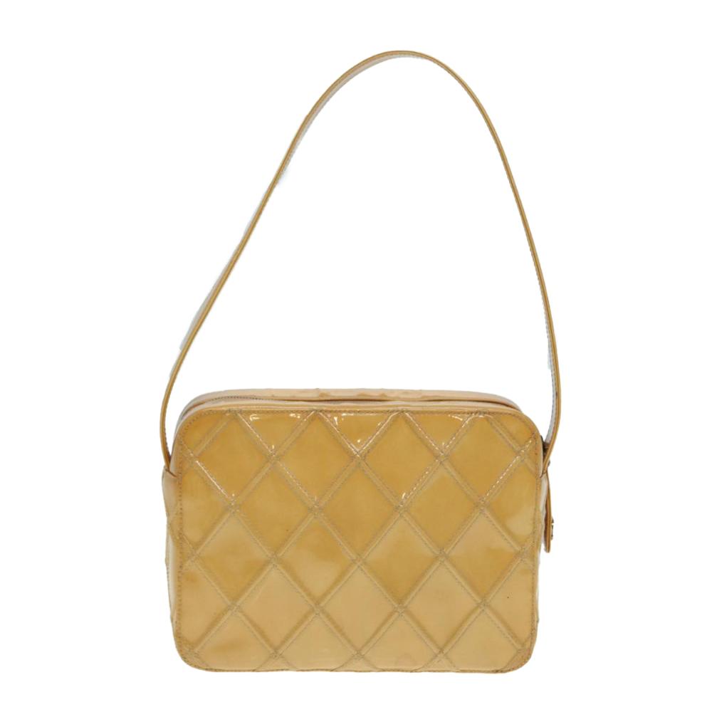 Yellow Canvas Chanel Shoulder Bag