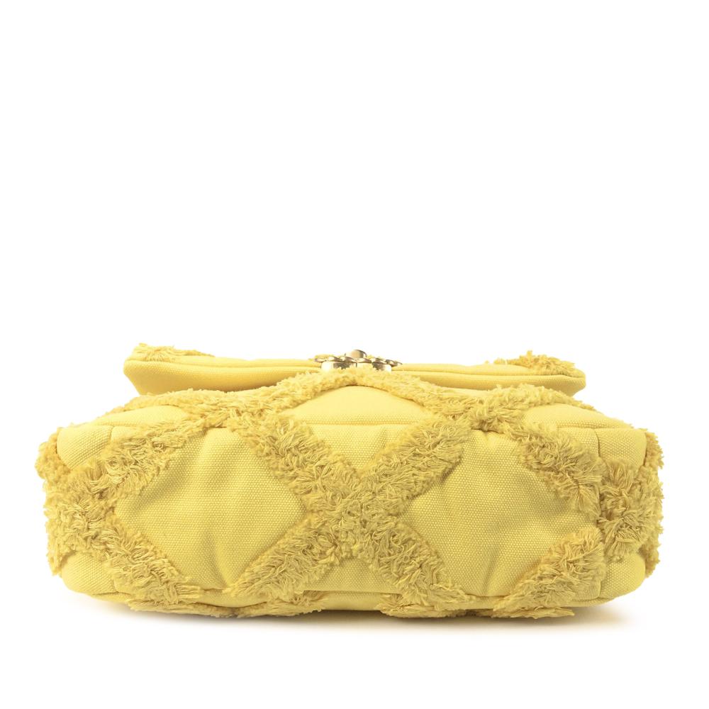 Yellow Canvas Chanel Flap Bag