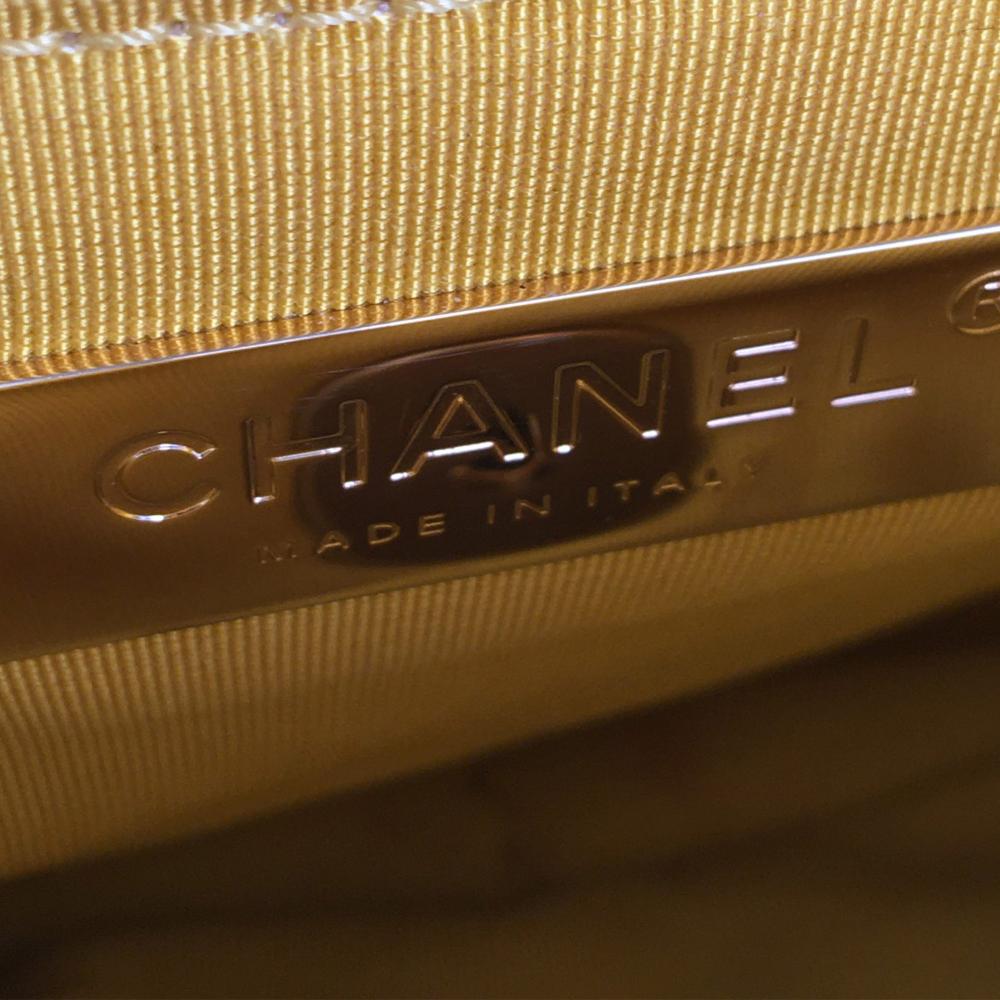 Yellow Canvas Chanel Flap Bag