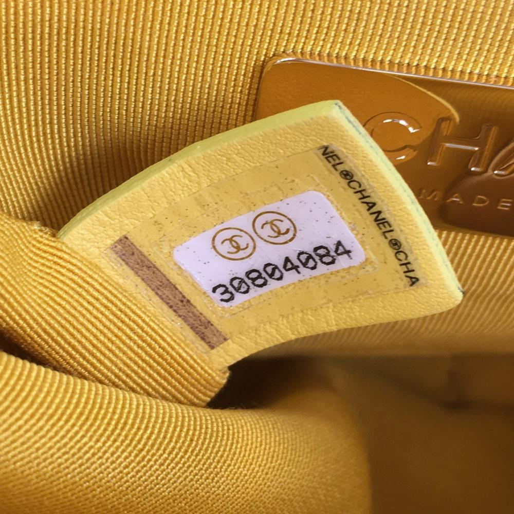 Yellow Canvas Chanel Flap Bag