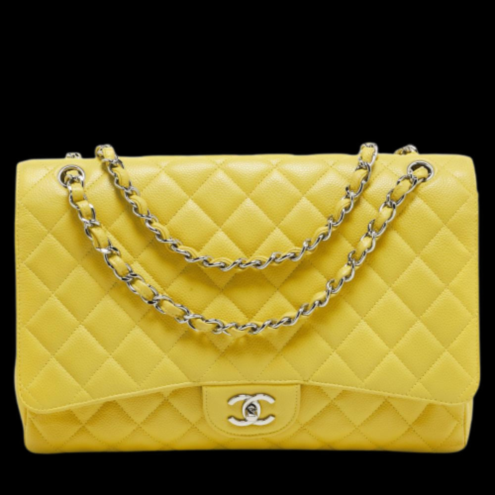 Yellow Fabric Chanel Flap Bag
