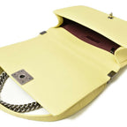 Yellow Fabric Chanel Shoulder Bag