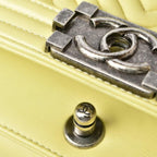 Yellow Fabric Chanel Shoulder Bag