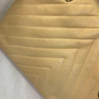 Yellow Fabric Chanel Shoulder Bag