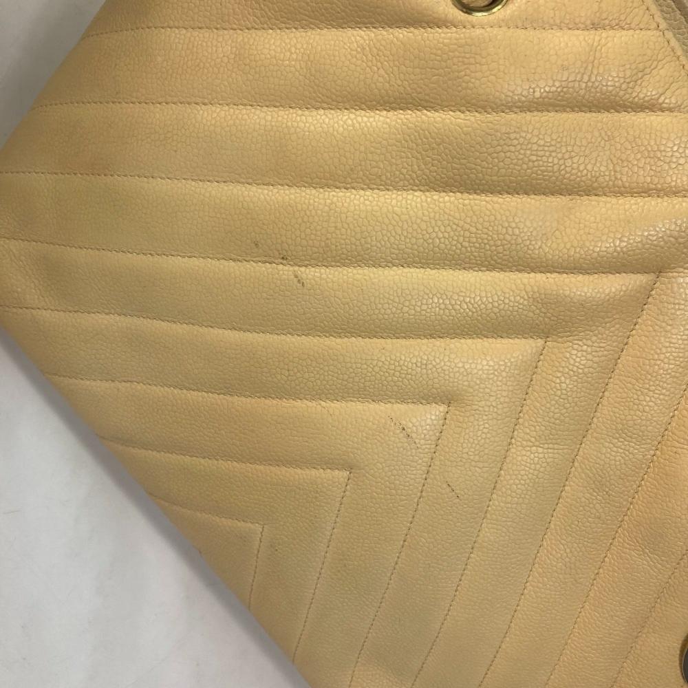 Yellow Fabric Chanel Shoulder Bag