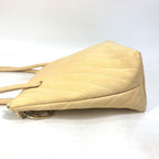 Yellow Fabric Chanel Shoulder Bag