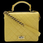Yellow Leather Chanel Shoulder Bag
