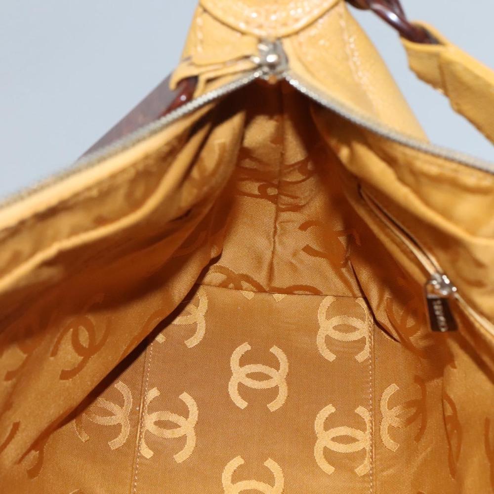 Yellow Leather Chanel Shoulder Bag