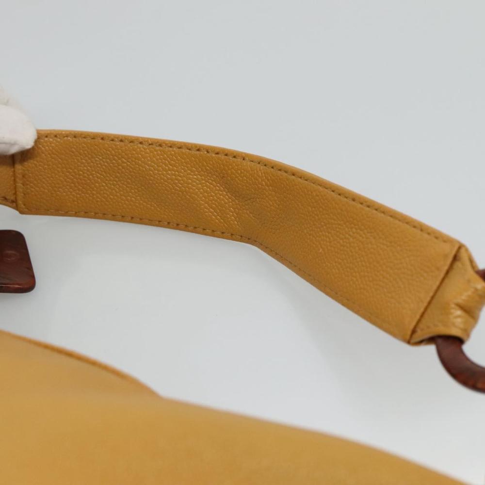 Yellow Leather Chanel Shoulder Bag
