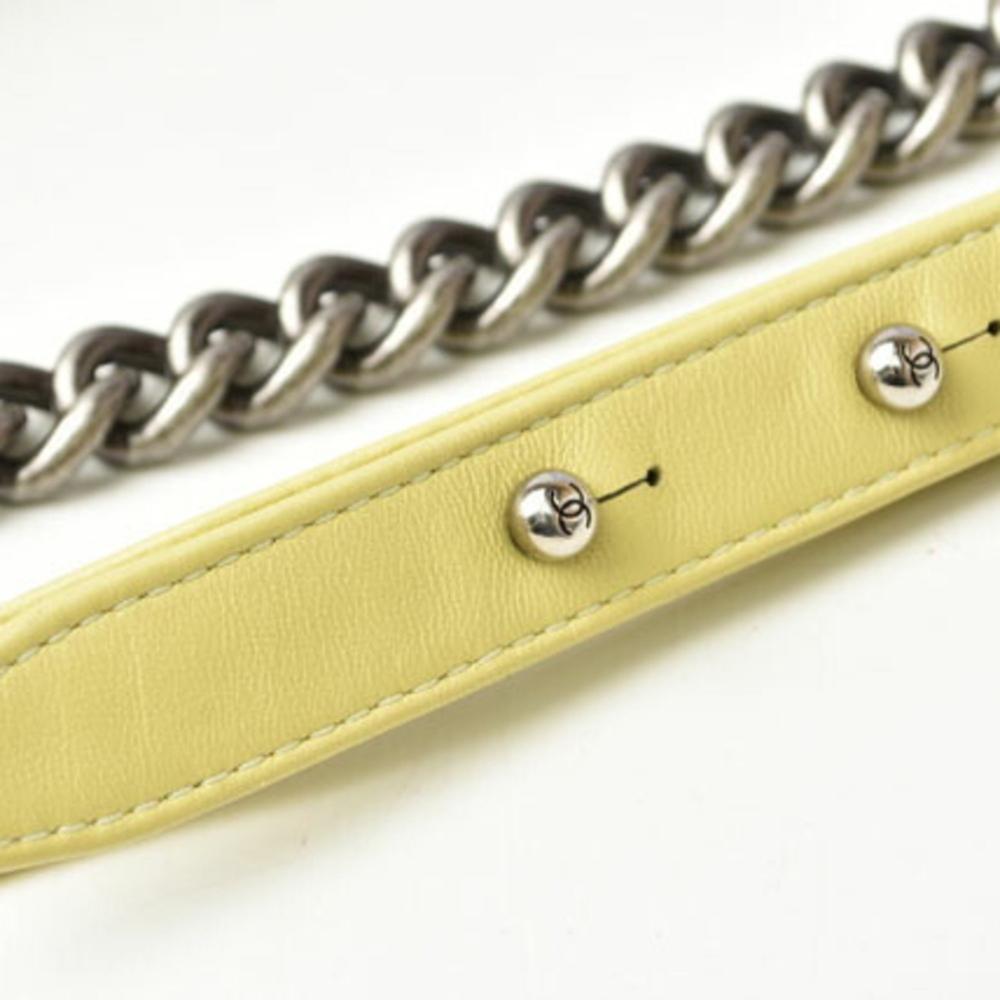 Yellow Leather Chanel Shoulder Bag