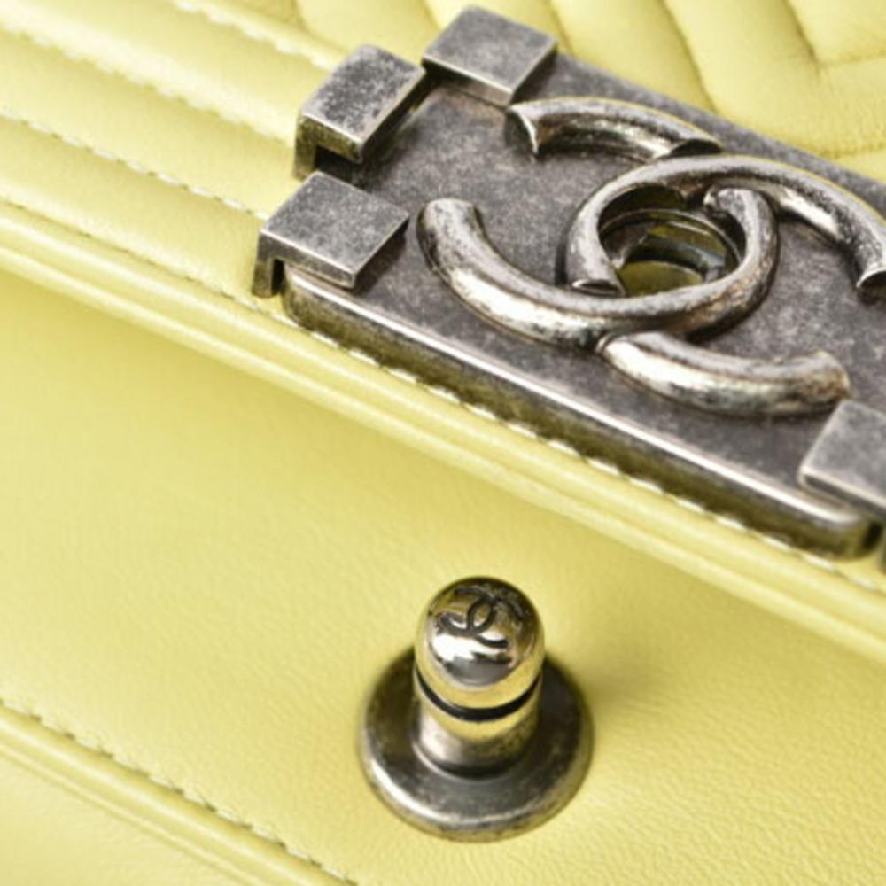 Yellow Leather Chanel Shoulder Bag