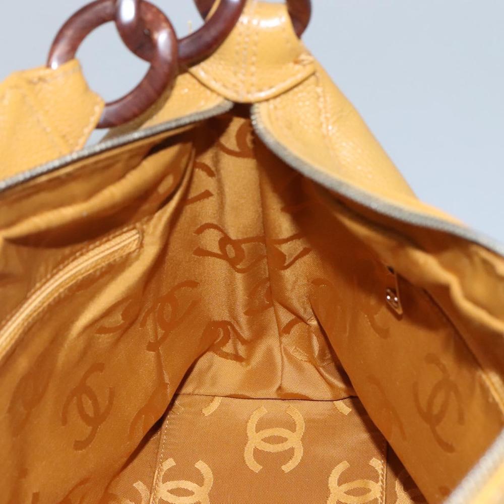 Yellow Leather Chanel Shoulder Bag