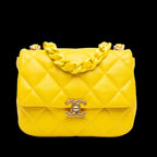 Yellow Leather Chanel Flap Bag