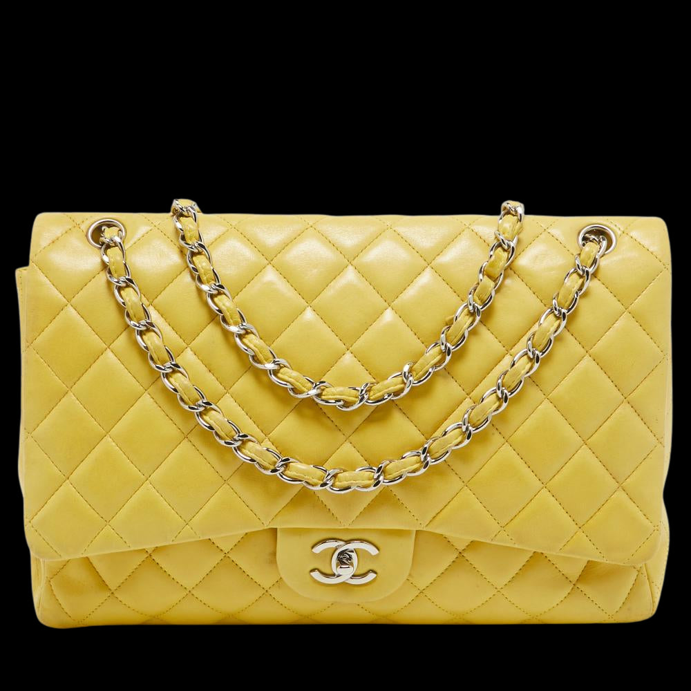 Yellow Leather Chanel Flap Bag