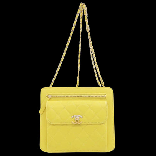 Yellow Leather Chanel Flap Bag