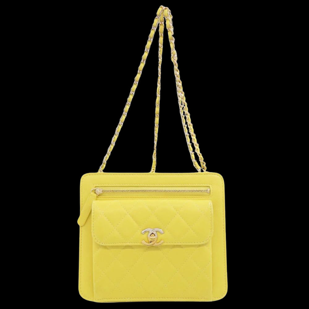 Yellow Leather Chanel Flap Bag