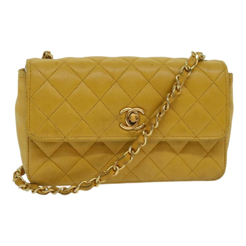Yellow Leather Chanel Crossbody Bag