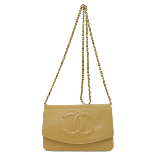 Yellow Leather Chanel Wallet On Chain