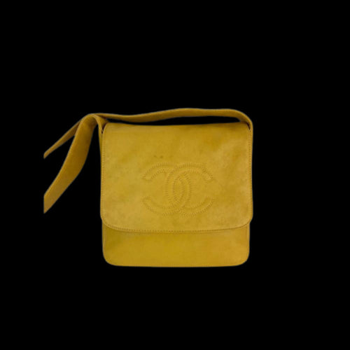 Yellow Leather Chanel Messenger Bag