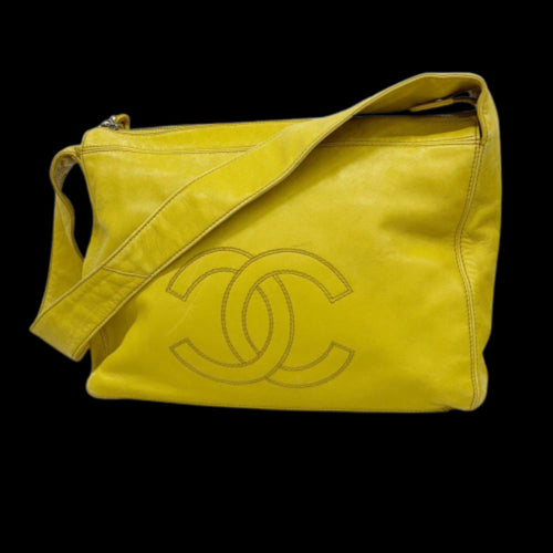 Yellow Leather Chanel Shoulder Bag