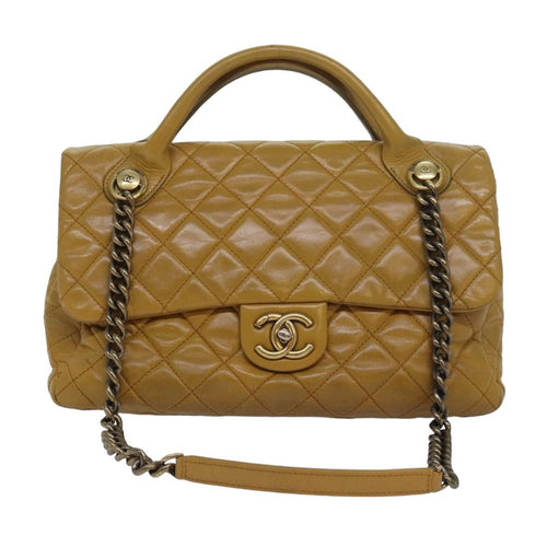 Yellow Leather Chanel Shoulder Bag