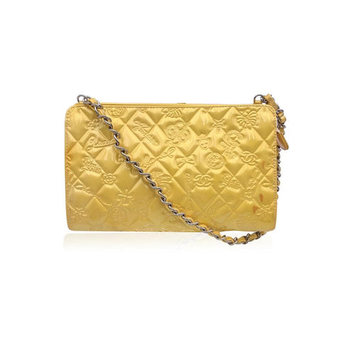 Yellow Leather Chanel Shoulder Bag