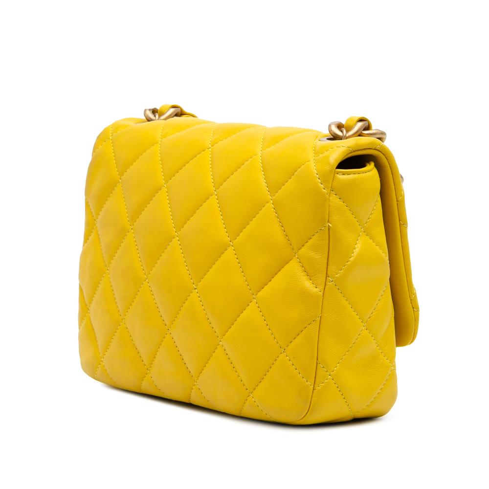 Yellow Leather Chanel Flap Bag