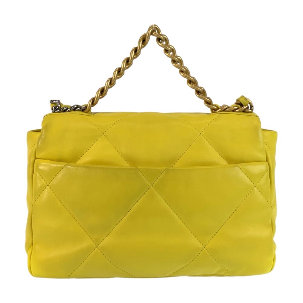Yellow Leather Chanel Shoulder Bag