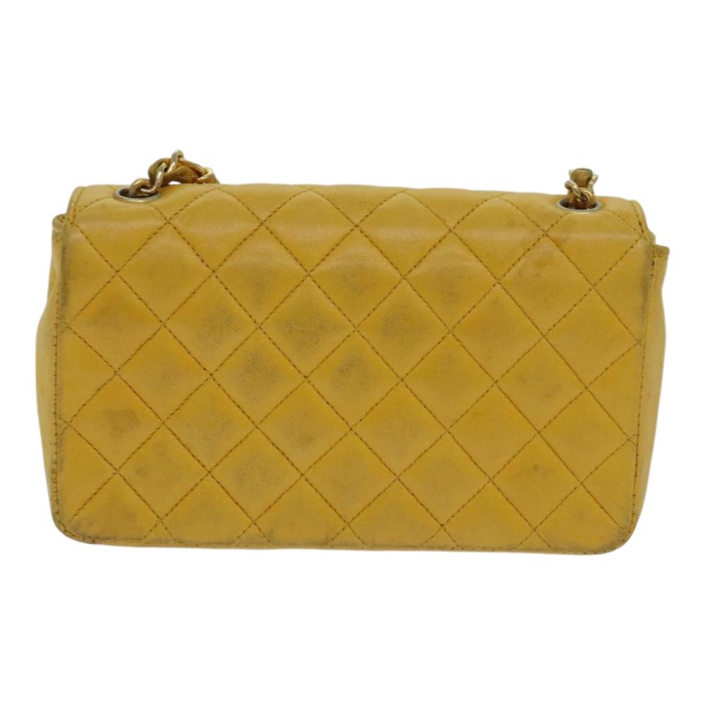 Yellow Leather Chanel Crossbody Bag