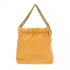 Yellow Leather Chanel Shoulder Bag