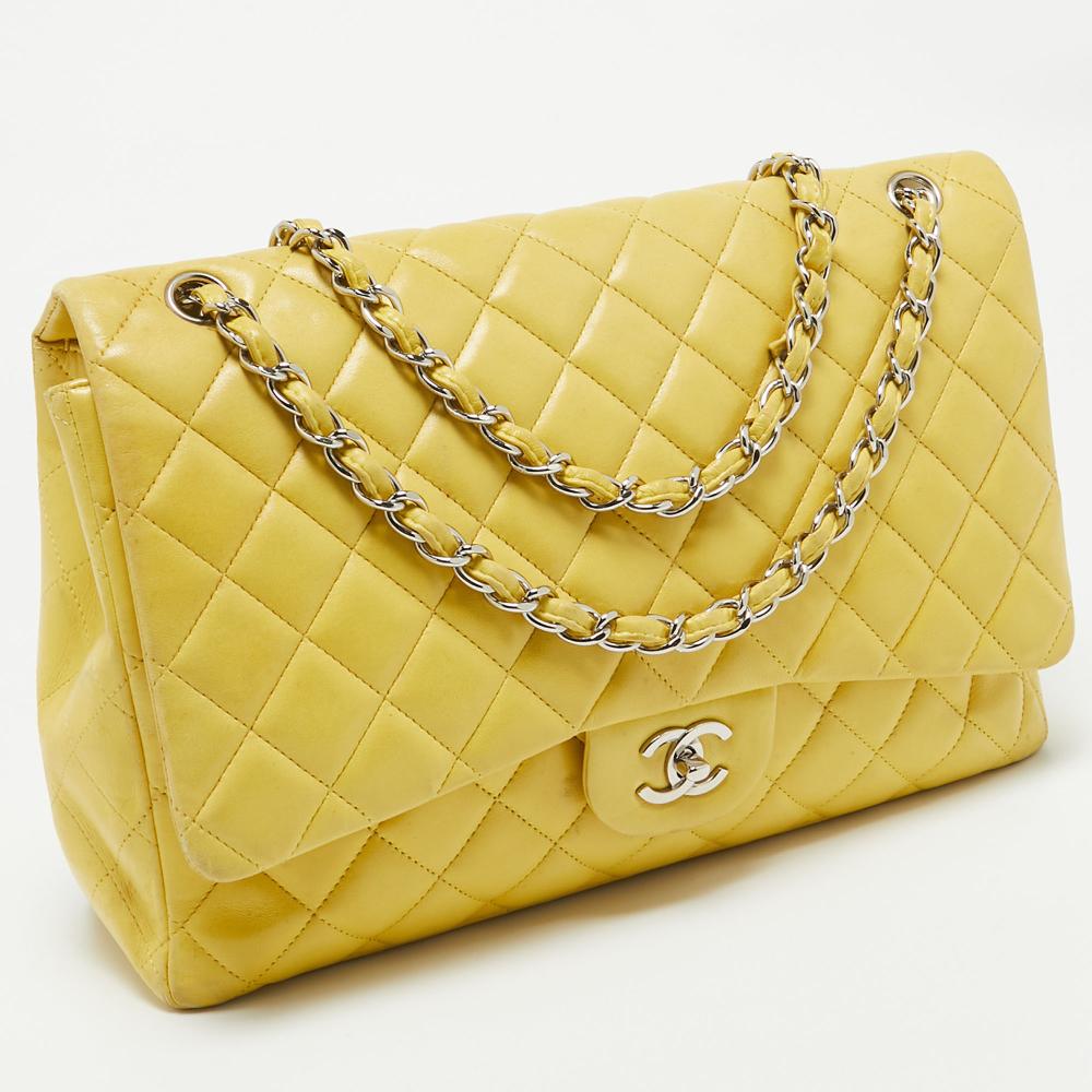Yellow Leather Chanel Flap Bag