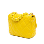 Yellow Leather Chanel Flap Bag