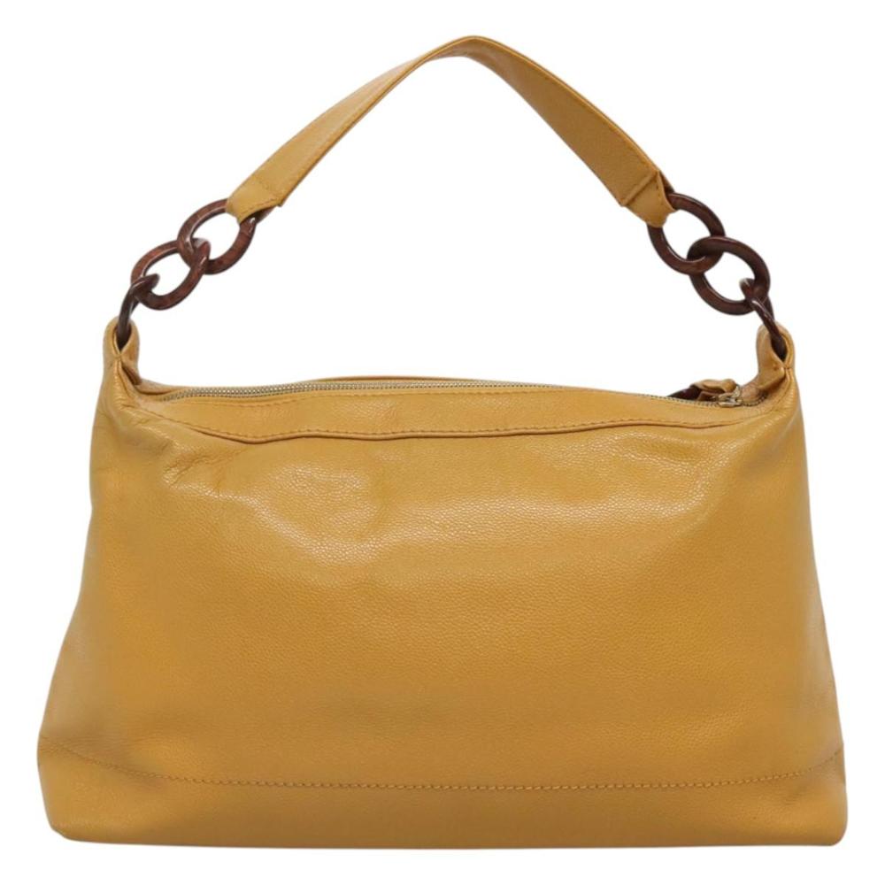 Yellow Leather Chanel Shoulder Bag