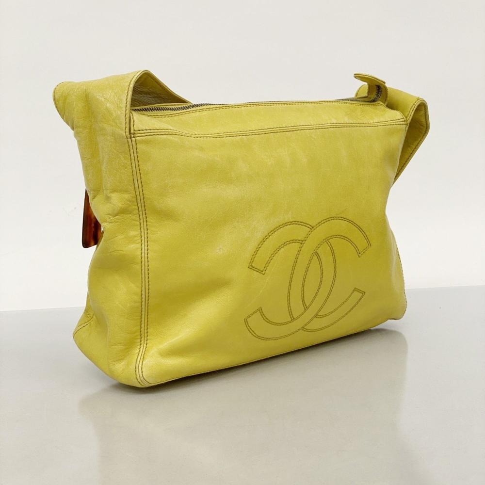 Yellow Leather Chanel Shoulder Bag